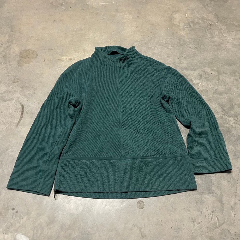 Lululemon Perfectly Oversized Mock Neck Pullover Green Textured Size 6 W3DM7S